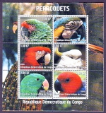 Kongo  2000  6 Werte  **  KLB  Papageien
