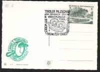 Österreich  1987  1 Postkarte mit Pilzstempel und Pilzeindruck  (10 A)