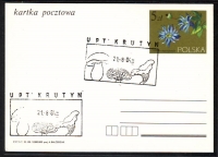 Polen  1984  1 Ganzsache mit 2 Pilzstempeln
