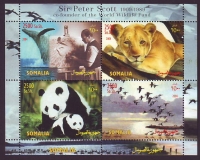 Somalia  2004  4 Werte  **  KLB  Wal / Löwe / Pande / Vögel