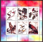 Karjala  1998  6 Werte  **  KLB  Eulen / Vögel