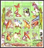 Madagaskar  1999  9 Werte + 3 ZF  KLB  Vögel und Tiere