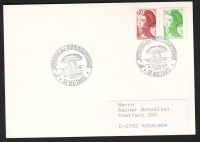 Frankreich  1987  1 Brief mit 2 Pilzstempel  (22)