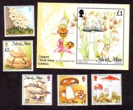 GB - Insel Man  1995  5 W. + 1 Bl.  **  Pilze