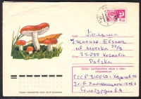 Sowjetunion  1975  1 Ganzsache gelaufen  Zudruck: Täublinge  (27)