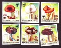 Guinea  1985  6 Werte  **  B  Pilze  Rot - Aufdruck