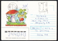 Sowjetunion  1991  1 Brief gelaufen  Zudruck: Steinpilze  (47)