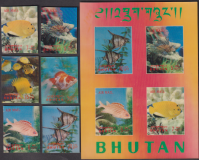 Bhutan  1969  6 W. + 1 Bl.  **  3 D  Fische