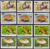 Dschibuti  2025  12 Werte  **  Pilz / Schildkröte / Affe / Frosch