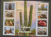 Dschibuti  2025  8 Werte  **  KLB  Reptilien / Eule / Affe / Kaktus / Flughund / Pilze