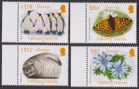 Falklandinseln  2026  4 Werte  **  Robbe / Schmetterling / Pinguine / Blume