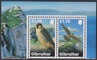 Gibraltar  2025  2 Werte  **  ZD  Greifvögel