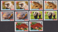 Guinea  2024  10 Werte  **  Panda / Schildkröte / Frosch / Pilz / Affe