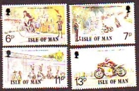 GB - Insel Man  1977  4 Werte  **  Motorräder