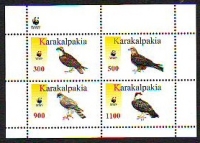 Karakalpakia  1998  4 Werte  **  KLB  Greifvögel  WWF