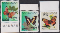 Malawi  2025  3 Werte  **  Schmetterlinge  AD
