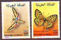 Marokko  1982  2 Werte  **  Schmetterlinge