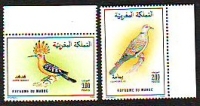 Marokko  1990  2 Werte  **  Wiedehopf / Taube