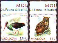 Moldawien  2021  2 Werte  **  Uhu / Schwarzstorch / Europa