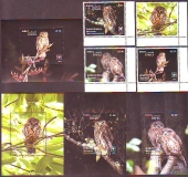 Cook - Inseln - Rarotonga  2023  4 W. + 4 Bl.  **  Kuckuckskauz  $ 131,00