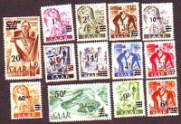 Saarland  1947  13 Werte  **  FM Berufe / Ansichten