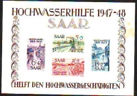 Saarland  1948  2 Blöcke  **  Hochwasserhilfe