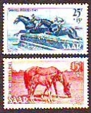 Saarland  1949  2 Werte  **  Pferde
