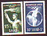 Saarland  1952  2 Werte  **  Sommerspiele