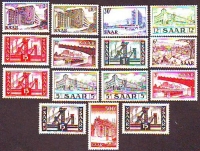 Saarland  1952  14 Werte  **  FM Ansichten Saarland