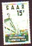 Saarland  1954  1 Wert  **  Saarmesse