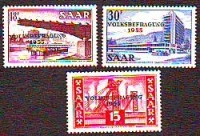 Saarland  1955  3 Werte  **  Volksbefragung