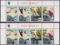 Sierra Leone  2025  8 Werte  **  2 ZD  Flamingos  AD Silber und Blau  WWF