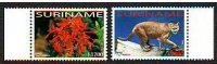 Surinam  2003  2 Werte  **  Puma / Pflanze