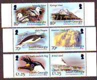 Südgeorgien  2022  6 Werte  **  3 ZD  Vögel / Inselansichten