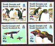 Südgeorgien  1994  4 Werte  **  Goldschopfpinguin