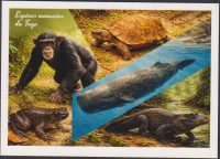 Preview: Togo  2026  1 Wert auf  1 Maxikarte  Reptilien / Affe / Wal