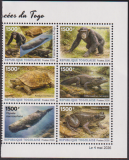 Togo  2026  6 Werte  **  ZD  Reptilien / Affe / Wal