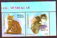 Usbekistan  2021  2 Werte  **  ZD  Katzen
