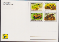 Zentralafrika  2025  4 Werte auf  1 Maximumkarte  Frösche