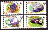Aitutaki  2002  4 Werte  **  Saphirlori  WWF