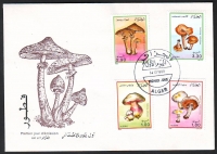 Algerien  1989  4 Werte auf  1 FDC  Heimische Pilze