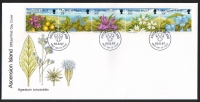 Ascension  1997  5 Werte auf 1 FDC  Wildblumen