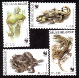 Belgien  2000  4 Werte  **  Reptilien / Amphibien  WWF