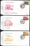 Belgien  1995  3 Werte auf 3 FDC  Gartenblumen