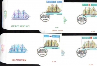 Belgien  1995  4 Werte auf  4 FDC  Segelschiffe