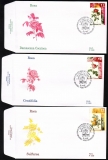 Belgien  1997  3 Werte auf 3 FDC  Rosenzüchtungen