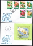 Benin  1997  6 W. + 1 Bl. auf 2 FDC  Orchideen