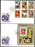 Benin  1999  6 W. + 1 Bl. auf  2 FDC  Orchideen