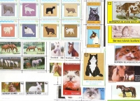 Preview: Bernera - Inseln  1980/82  44 W. + 11 Bl.  **  Pferde / Hunde / Katzen