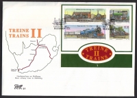 Bophuthatswana  1993  1 Block auf  1 FDC  Dampflokomotiven